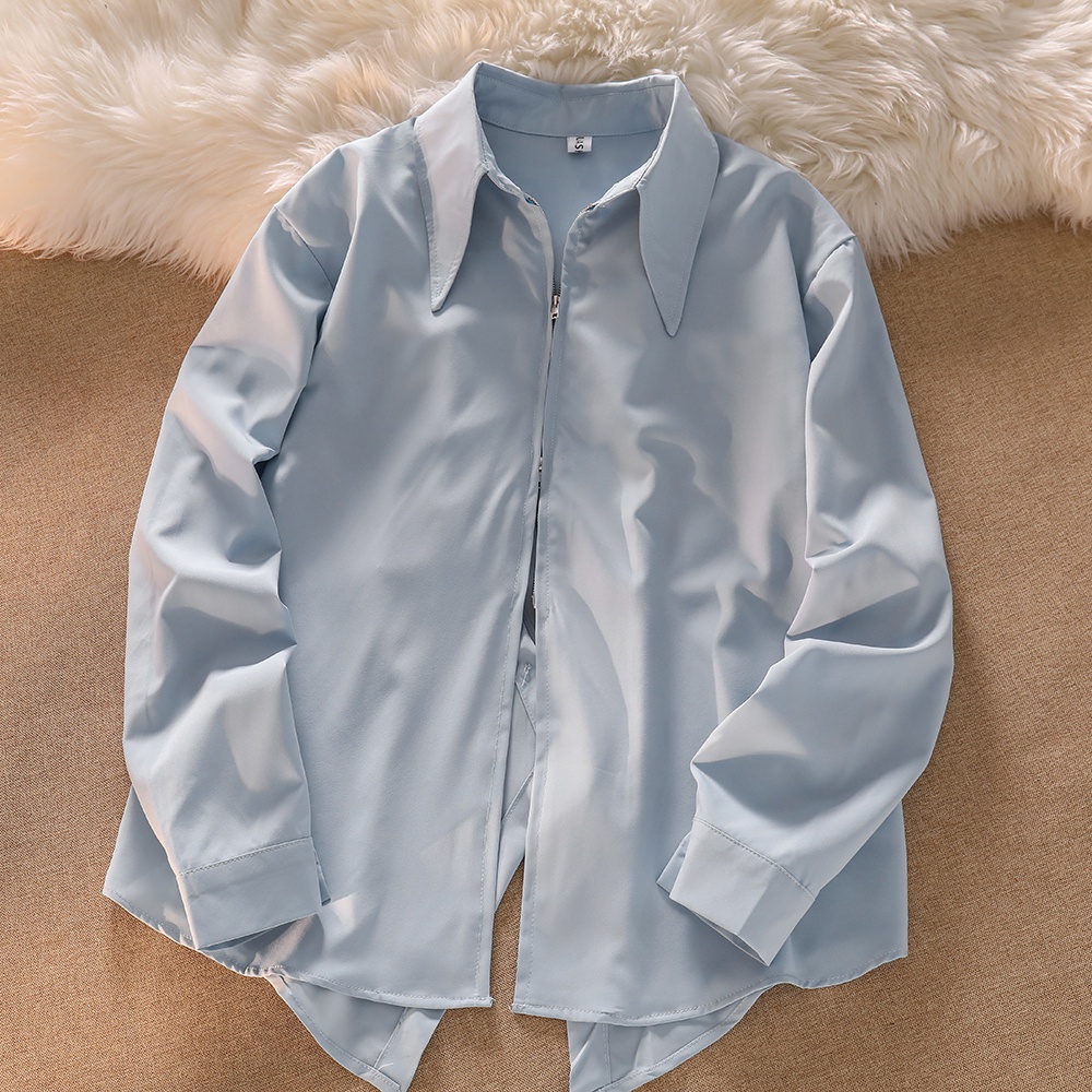 Áo Nữ Tay Dài Xẻ Tà Có Khóa Kéo Thời Trang