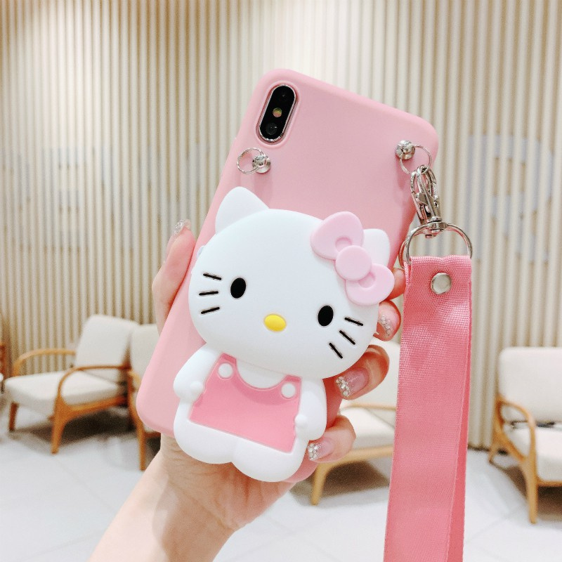 vivo 1808 1811 1820 1812 1807 1817 1801 1819 1806 1818 1816 1802 1814 1804 1805 1851 1815 Cartoon Kitty Cat silicone wallet mobile phone protective case Cute rabbit backpack Lanyard Mobile Phone soft shell Fashion small backpack tethers mobile phone shell