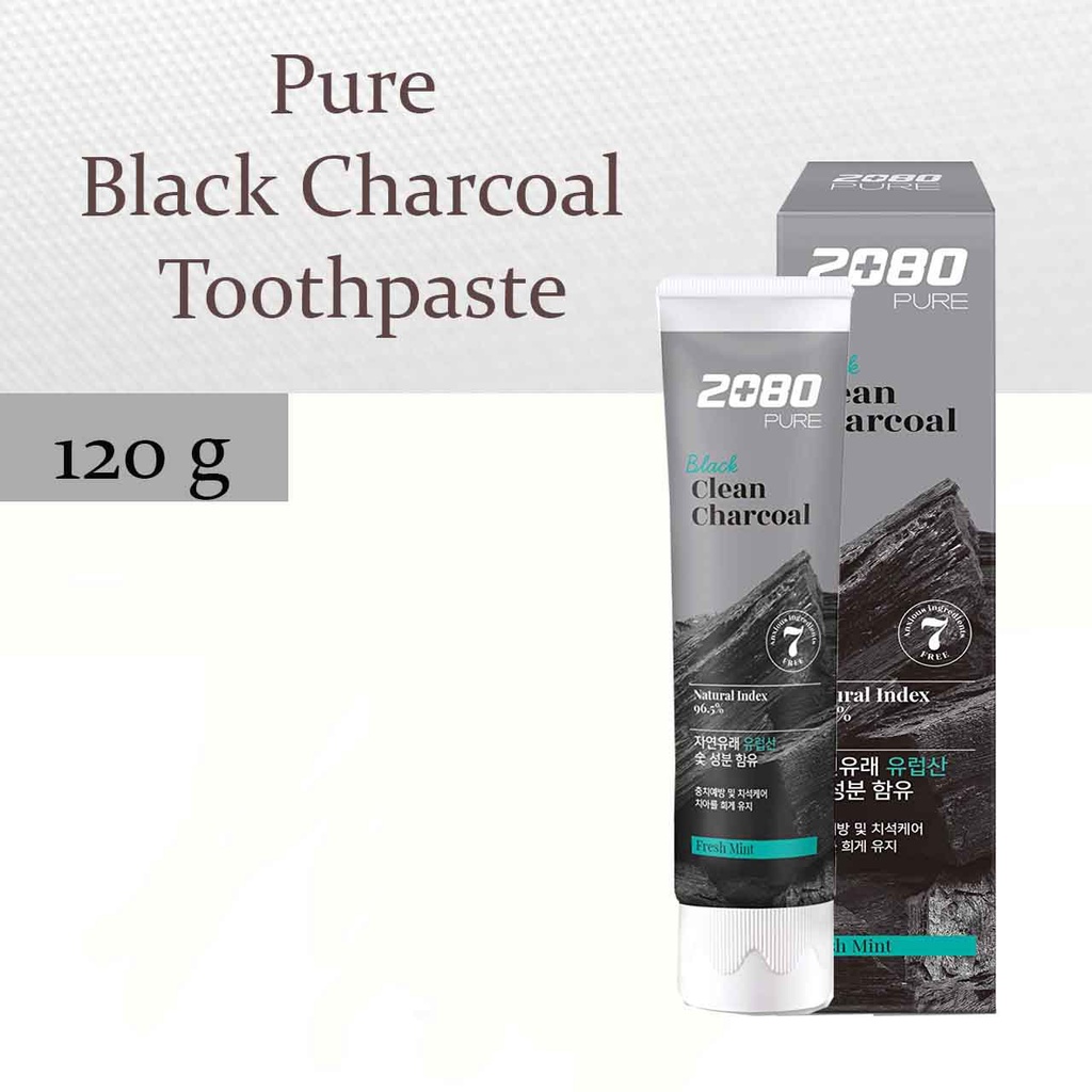 Kem đánh răng than hoạt tính giúp trắng và ngừa sâu răng Pure 2080 Black Clean Charcoal 120g