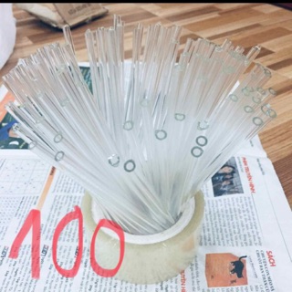 Ống hút thuỷ tinh combo 100 trắng