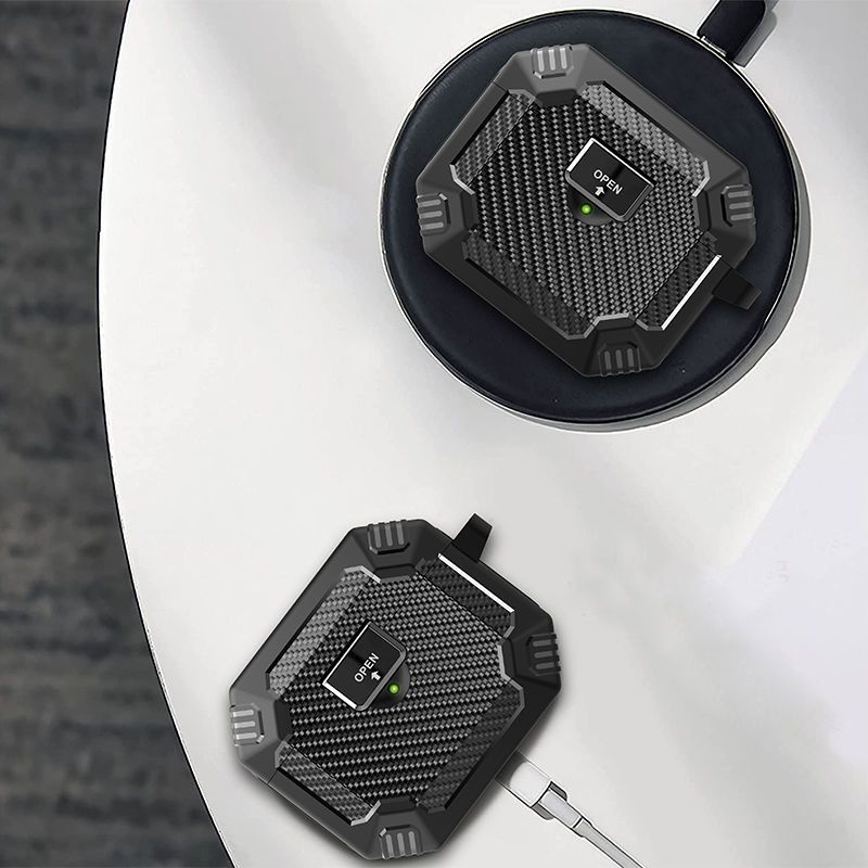 Vỏ Bảo Vệ Hộp Sạc Tai Nghe AirPods Pro 1 / 2 / 3 Chống Rơi Có Khóa Nam Châm Vô Hình