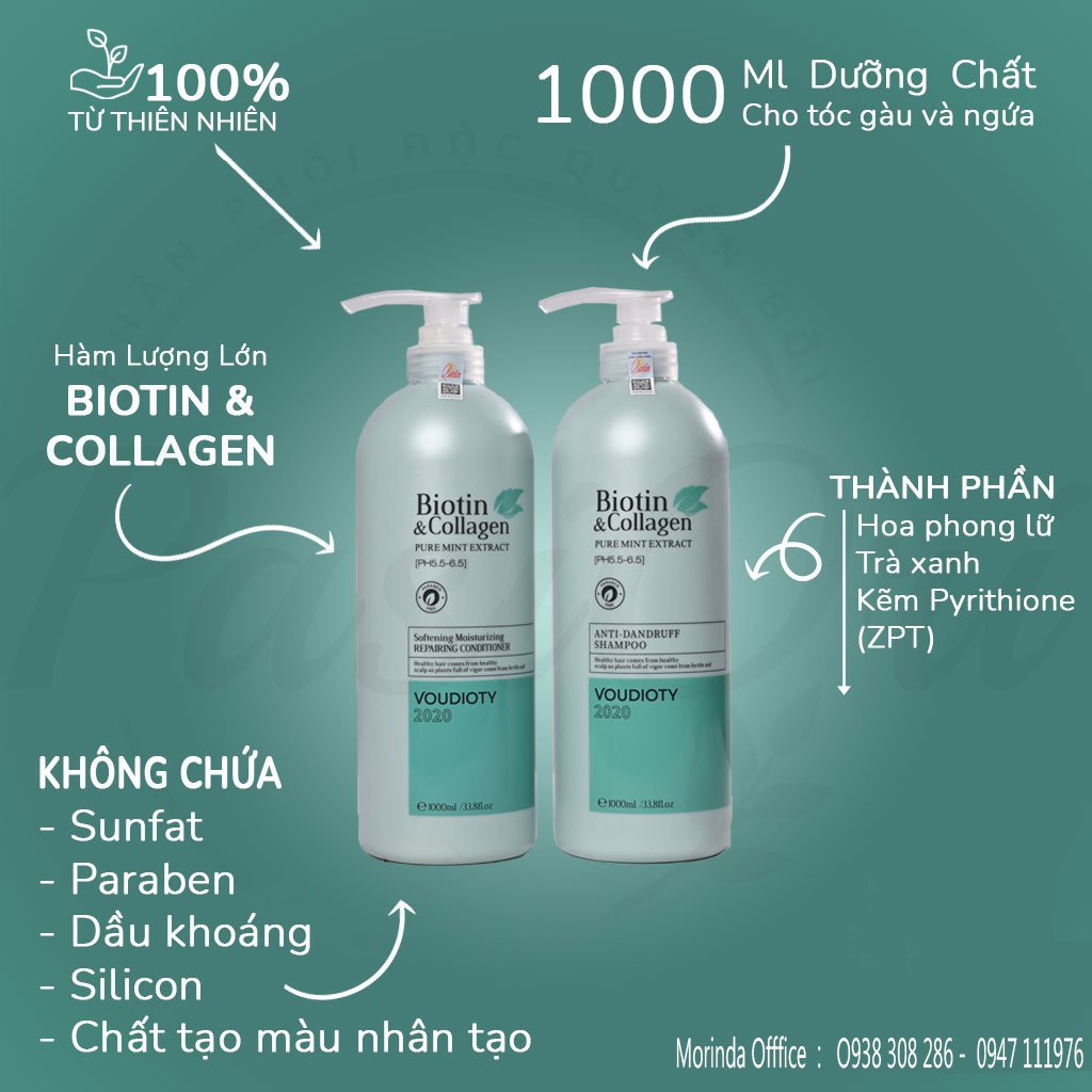 DẦU GỘI XẢ BIOTIN COLLAGEN (TRẮNG) PHỤC HỒI CHỐNG RỤNG TÓC 1000ML