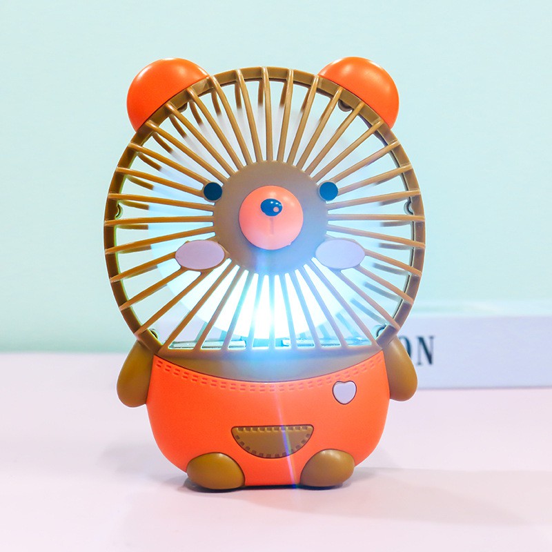 Quạt mini cầm tay sạc điện hình thú cute có đèn tích điện , cổng sạc usb , để bàn đeo cổ. | BigBuy360 - bigbuy360.vn
