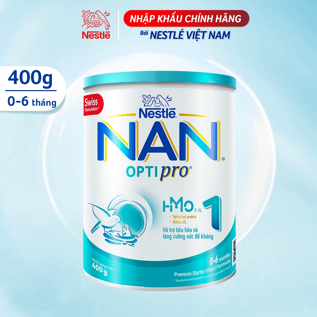 [Nhập FMCGMALL -8% đơn 250K] Sữa Bột Nestle NAN OPTIPRO 1 HM-O Hộp 400g