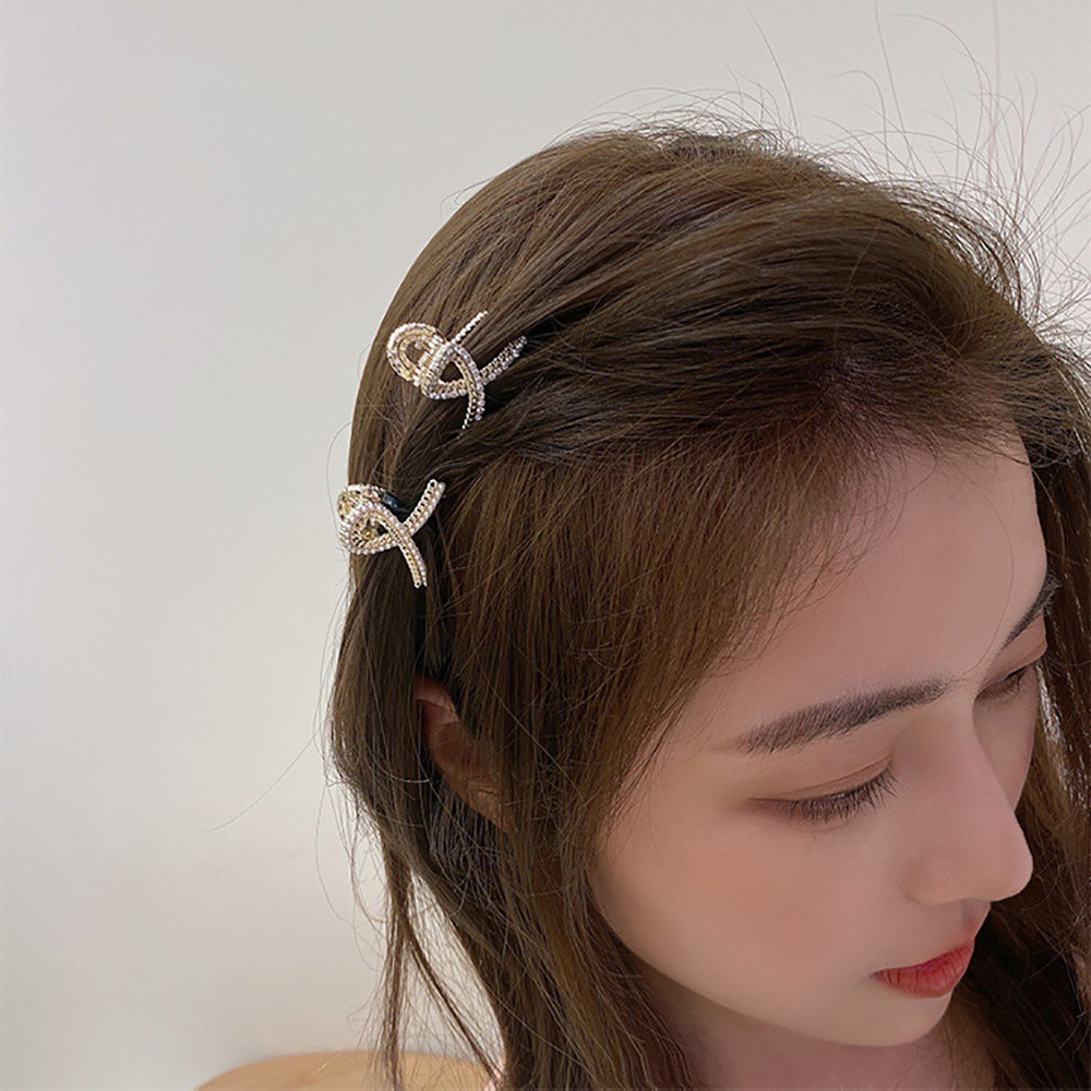 Kẹp Tóc Càng Cua Nhỏ Đính Ngọc Trai Dễ Thương Phong Cách Hàn Quốc Cho Nữ