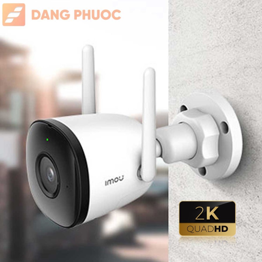 Camera wifi ngoài trời 4MP 2K IMOU F42P, hồng ngoại 30m, tích hợp mic thu âm, chống nước IP 67 | Đăng Phước