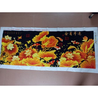 Tranh thêu thành phẩm Cửu  Ngư Quần Hội A503 - 165x72cm