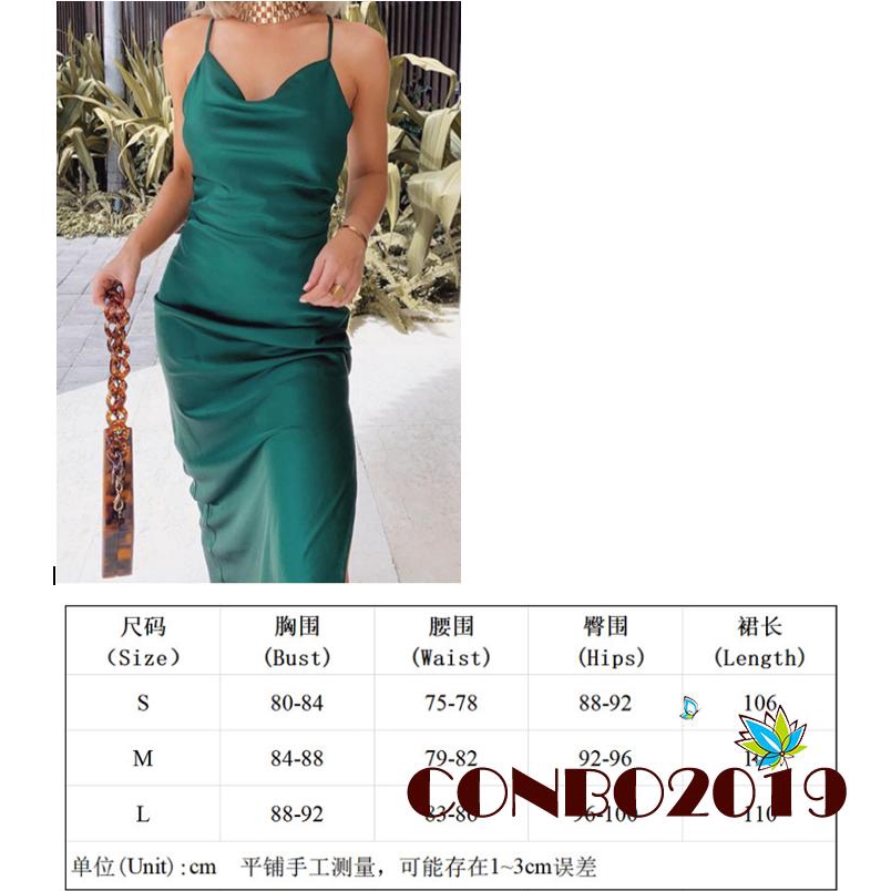 Y＆L ❥Women Fashion Sexy Sleeveless Strap Split Dress Solid Color Slim Fit Evening Mid-length Skirt | WebRaoVat - webraovat.net.vn