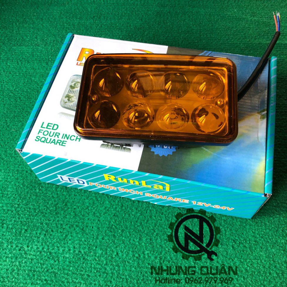 1 ĐÔI Đèn Led 8 Mắt Runlai .Siêu bền. Siêu Sáng . sử dụng chung điện 12v và 24v