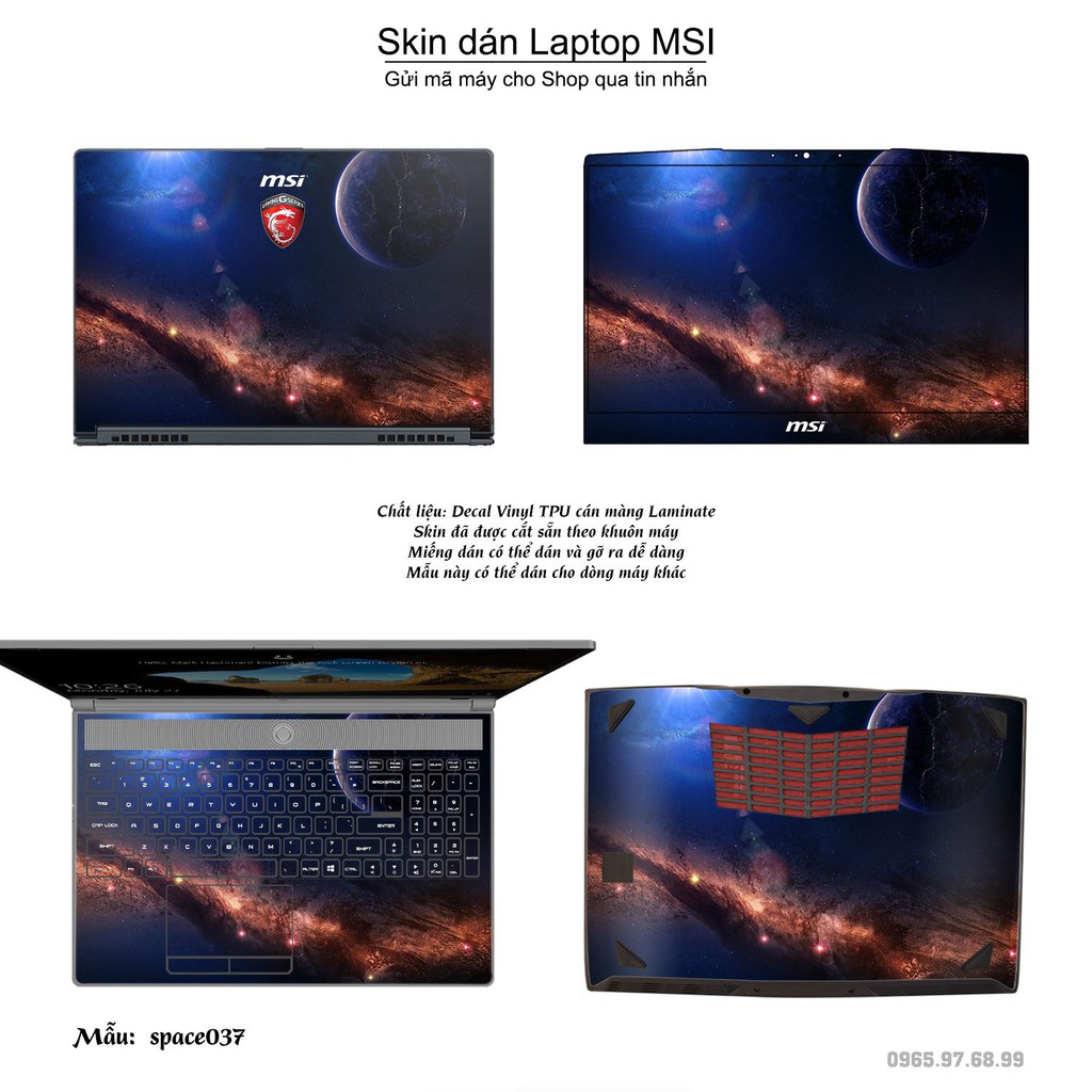 Skin dán Laptop MSI in hình không gian nhiều mẫu 7 (inbox mã máy cho Shop)