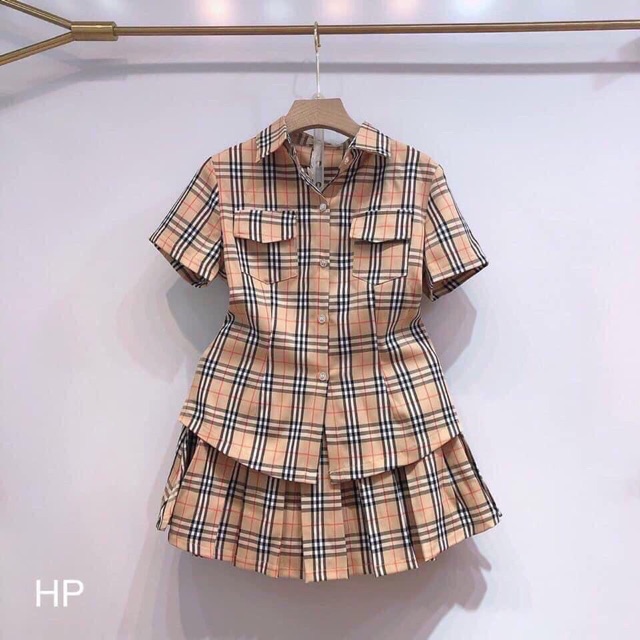 Sét sơmi váy caro - freesize dưới 55kg - carotshop | BigBuy360 - bigbuy360.vn