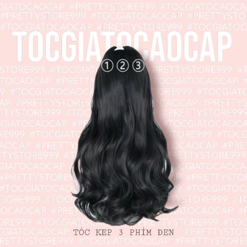 💕 TÓC KẸP 💕 SET TÓC KẸP 3 PHÍM DÁNG XOĂN 60CM