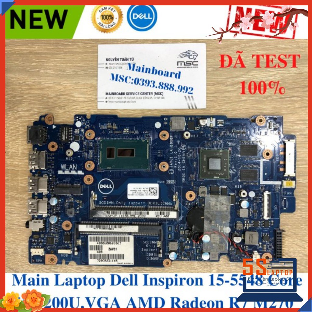 Main Laptop Dell Inspiron 15-5548 / (Intel® Core i5-5200U) / VGA AMD Radeon R7 M270 / LA-B016P