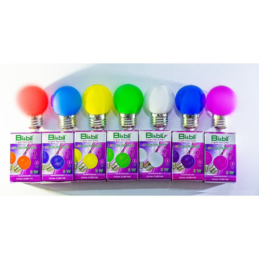 Bóng đèn led trái chanh 3W Bi&bil nhiều màu - Điện gia dụng Hoàng Kim