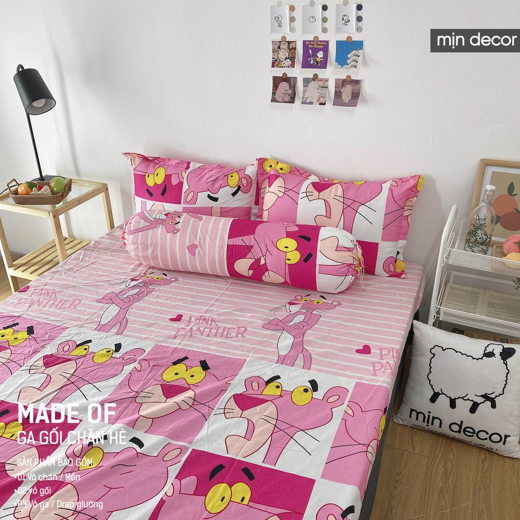 [Mẫu Mới 2021] Bộ Ga Giường Cotton 3D Mịn Decor - Drap Giường + 2 Vỏ Gối In 3D Ga Chun Mềm Mịn Nhiều Màu Sắc