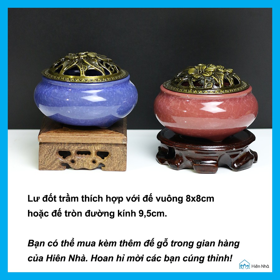 Lư xông trầm bằng gốm - Lư hương sứ nhiều màu, có tấm lót chống nóng đi kèm - Hiên Nhà | BigBuy360 - bigbuy360.vn