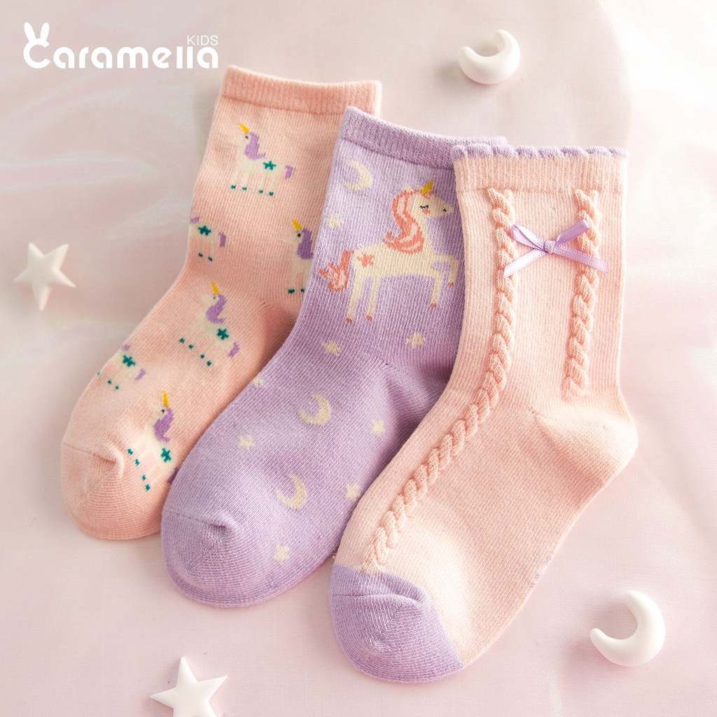 Tất cho bé gái / Tất Caramella ngựa Pony / Vớ tất trẻ em có size tất cho bé sơ sinh - tất hình thú cho bé
