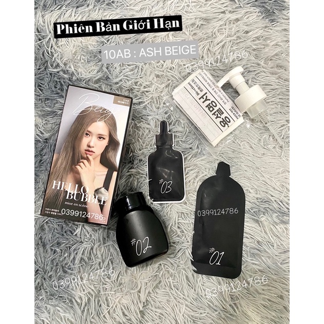Thuốc Nhuộm Tóc Dạng Bọt Hello Bubble BlackPink màu 10AB Nâu Vàng Khói Mẫu Mới 2022