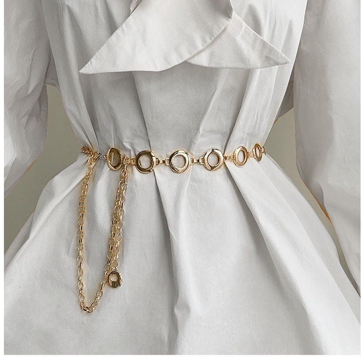 Dây thắt eo váy hình chuỗi xích tròn chất liệu dày dặn 2 màu cá tính dành cho bạn nữ