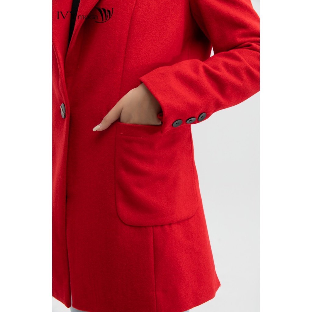 Áo khoác dạ nữ túi vuông IVY moda MS 70M6066