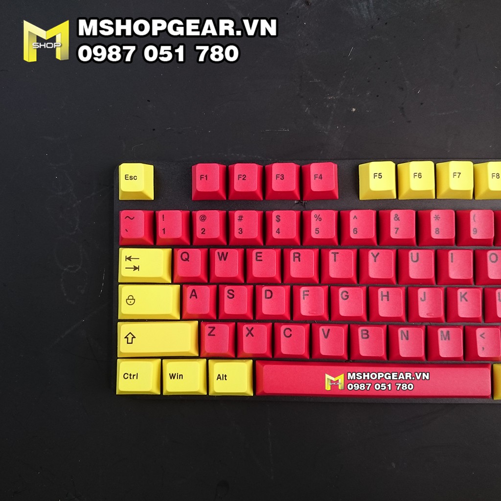 SET KEYCAP IRONMAN ĐỎ VÀNG THICK PBT DYE-SUBLIMATION CHERRY PROFILE 123 KEYS CHO LAYOUT BÀN PHÍM ANSI – LEOPOLD 980M – 6