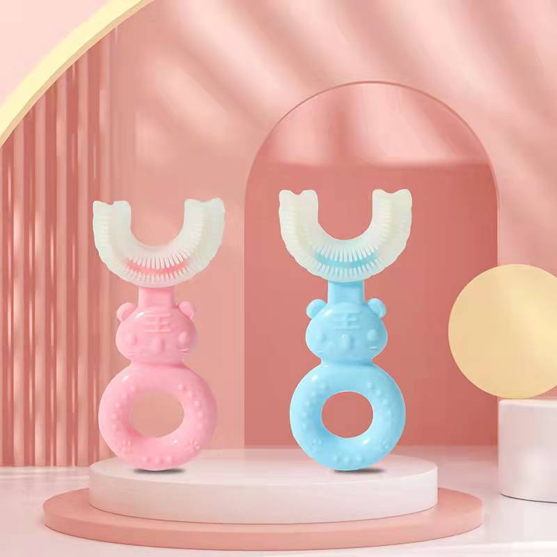 Bàn chải đánh răng cho bé OMIE hình chữ U siêu mềm dành cho bé từ 1,5 tuổi