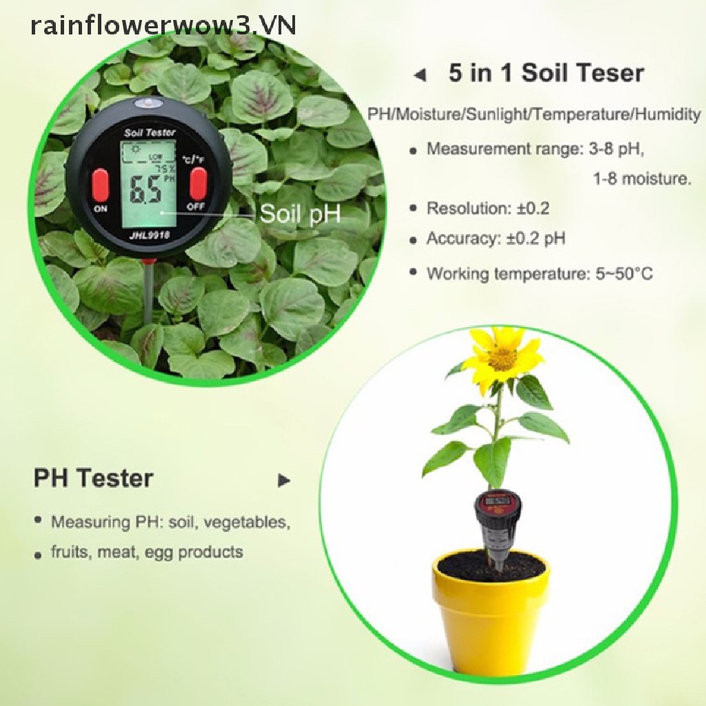 Máy Đo Độ PH / Độ Ẩm / Ánh Sáng Mặt Trời Chuyên Nghiệp