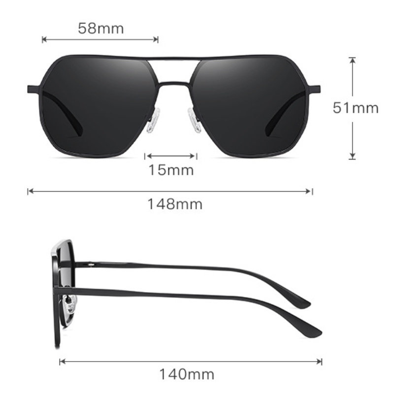 Kính Mát Phân Cực Gọng Nhôm Siêu Nhẹ pg043 Phong Cách Thể Thao Thời Trang Cho Nam