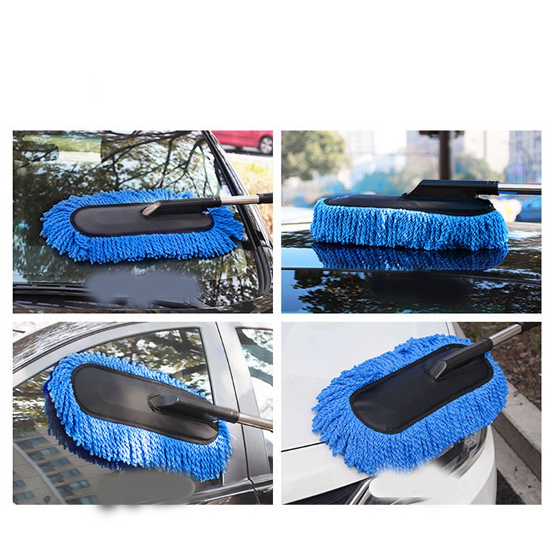 Chổi rửa xe ô tô sợi mềm chất liệu Microfiber Rẻ lau xe hơi cán điều chỉnh độ dài