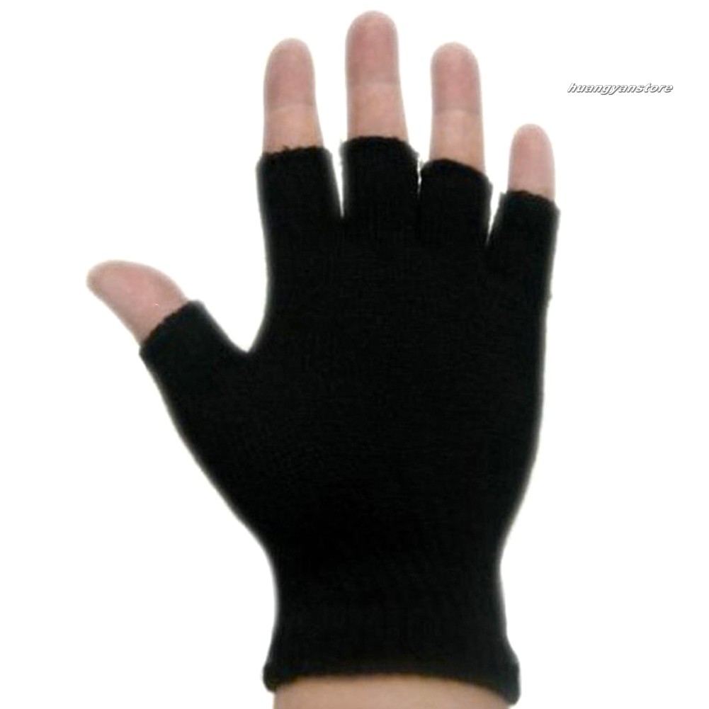 Găng tay dệt kim hở ngón giữ ấm dành cho nam nữ