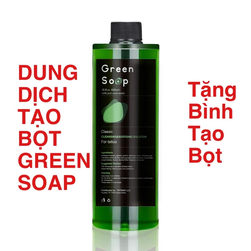 Dung dịch tạo bọt Green Soap dùng trong phun xăm (tặng chai tạo bọt)