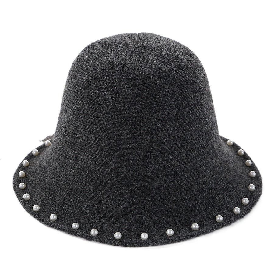 Korean style pearl wide-brimmed hat for women