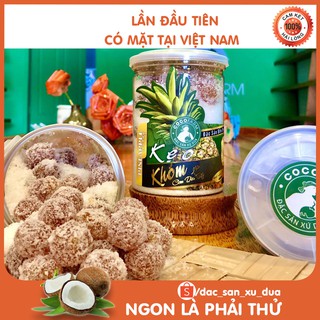Kẹo Khóm tươi phủ dừa hoa tuyết Cocofarm 400 gram - Đặc sản xứ dừa Việt Nam