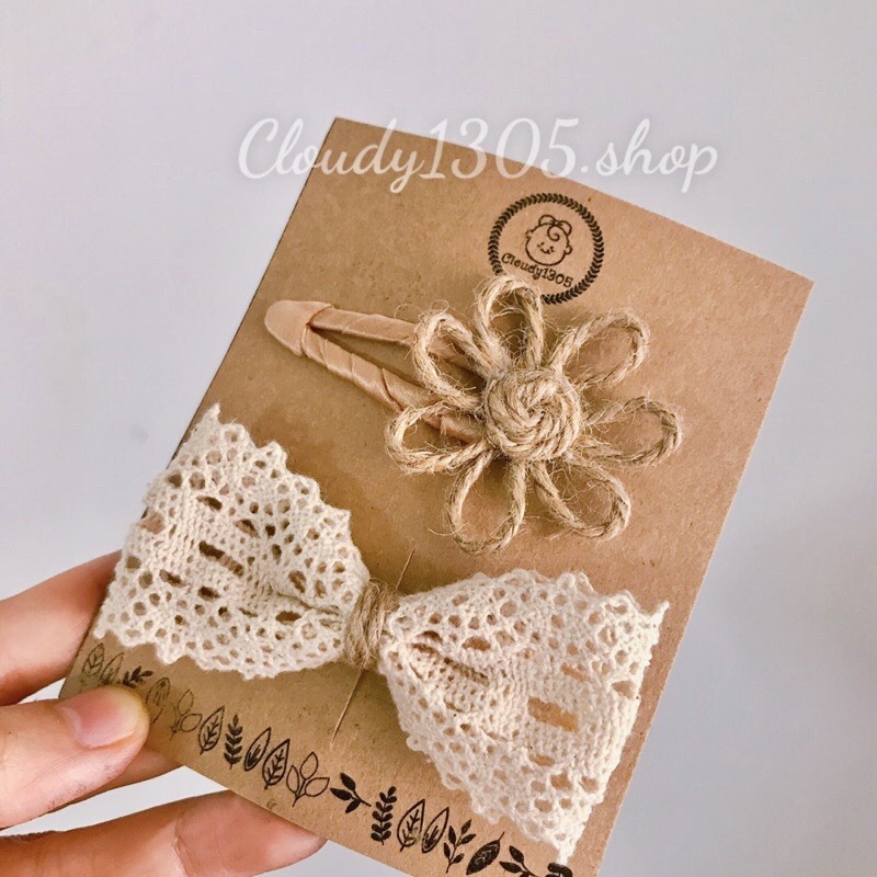 Set 2 kẹp phong cách vintage cực kì dễ thương