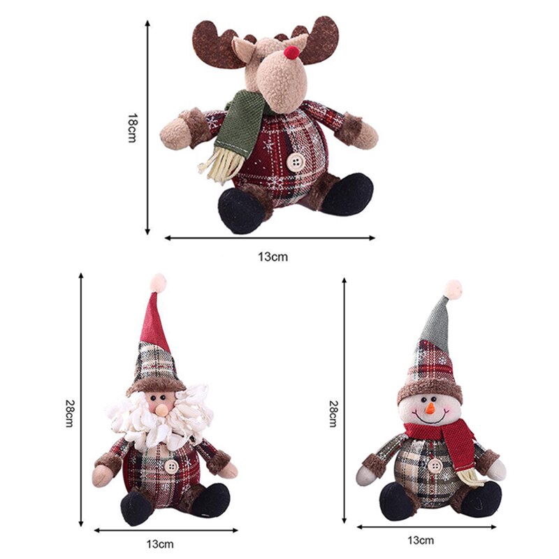 Búp bê hình ông già Noel/người tuyết/tuần lộc dễ thương treo trang trí cho cây thông Giáng Sinh