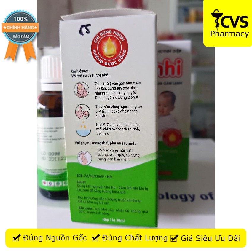Dầu Tràm Khuynh Diệp Ích Nhi - Giúp làm ấm, phòng ngừa cảm lạnh, giảm ho, hắt hơi, nghẹt mũi - cvspharmacy