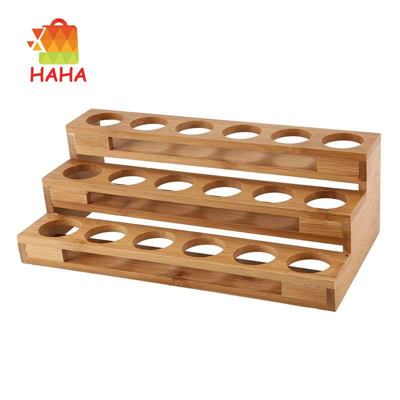 Bamboo 18 Hole Essential Oil Display Wooden Stand Rack  Storage#HAVN