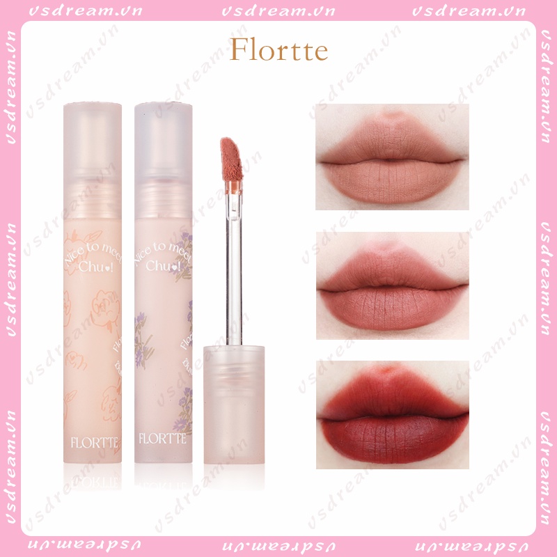 Son Môi FLORTTE / Hoa Lolia Kết Cấu Nhung Lì Mềm Nhẹ Dưỡng Ẩm Không Phai Màu