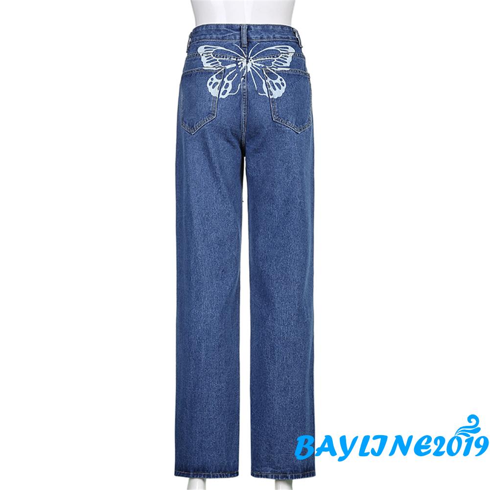 Quần Jeans Dài Ống Rộng Thời Trang Dành Cho Nữ
