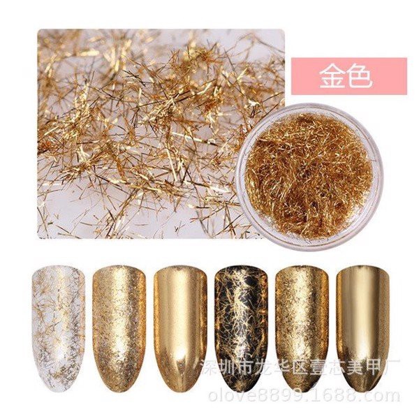 Nhũ sợi vàng bạc loại đẹp giúp trang trí móng nail siêu đẹp