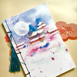 Sổ cổ trang dây tuyến phong cảnh