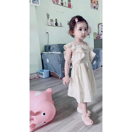 Váy Za.ra Linen bé gái nơ cánh tiên