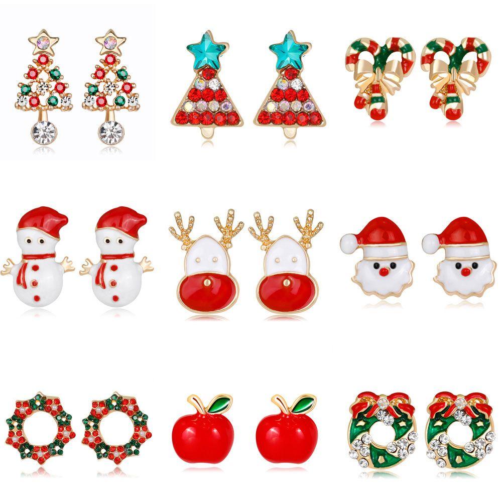 BSUNS Bông Tai Hình Ông Già Noel Chúc Mừng Năm Mới Bằng Acrylic