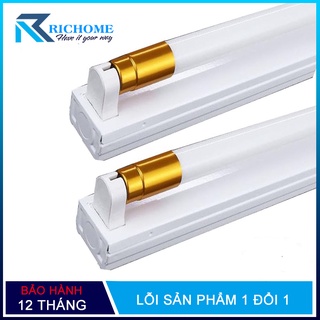 Bộ 2 Bóng đèn led Tuýp thủy tinh 30W 1,2m, (ánh sáng trắng)+ 2 Mángđèn led tuýp 1.2m