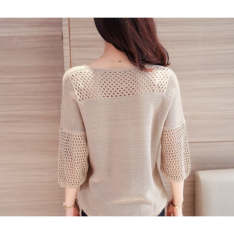 Áo len nữ tay lửng cách điệu nhẹ nhàng Al17