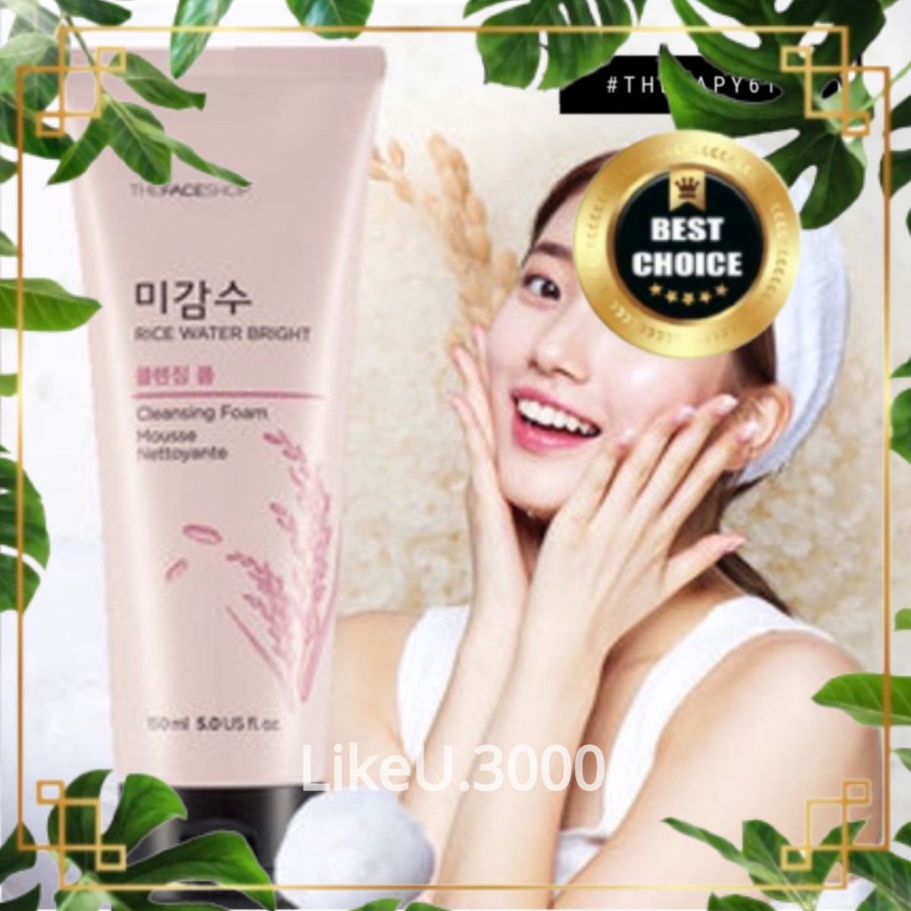 👑  Sửa Rửa Mặt Gạo - Rice Water Bright Cleansing Foam The Face Shop