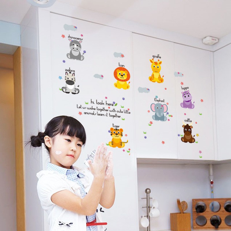 delcan dán tường từ vựng tiếng anh loài vật
