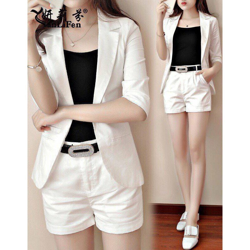 Set Vest 3 Món Kèm Nịt Cao Cấp - Bộ Vest Short Nữ Kaki Phối Áo Trong Thun Dệt Loại 1 | BigBuy360 - bigbuy360.vn