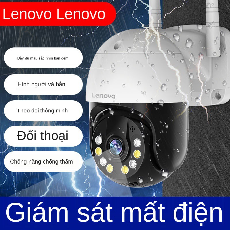 Camera không dây Lenovo tại nhà xoay 360 độ với điện thoại di động màn hình từ xa HD nhìn ban đêm thấm nước