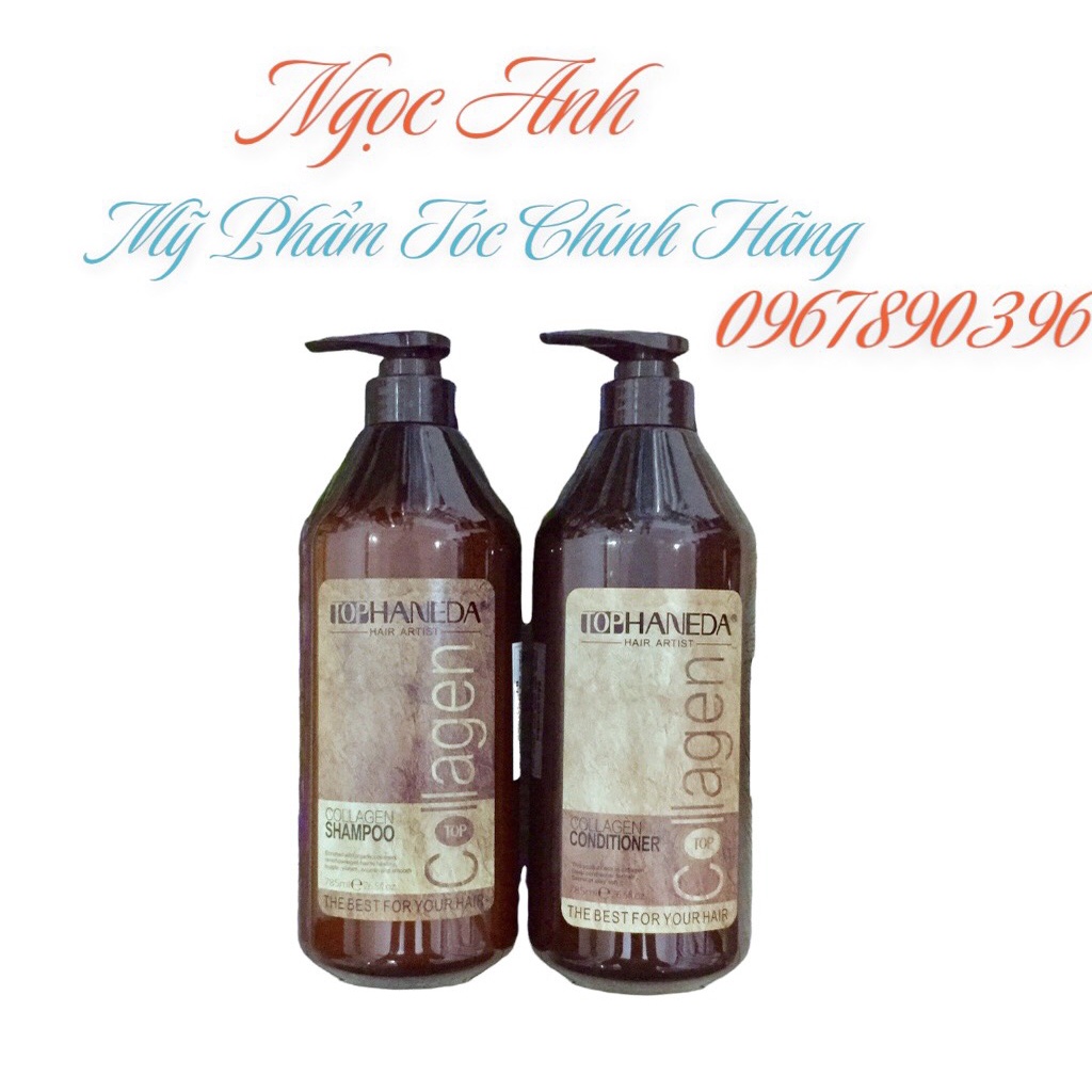 Cặp Dầu gội xả Top Haneda collagen siêu mượt 785ml